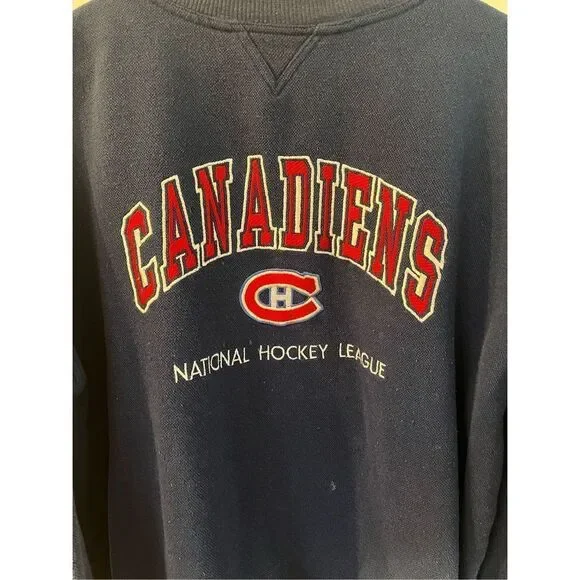 Vintage Logo Athletic NHL Canadiens National Hockey League Sweatshirt sz… - Picture 2 of 8
